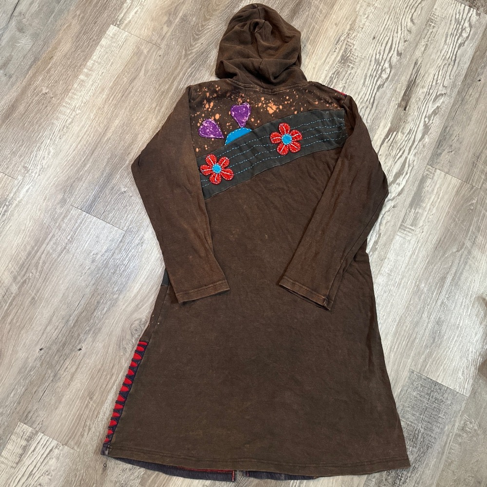 Rising International Patchwork Longline Hoodie Ja… - image 4